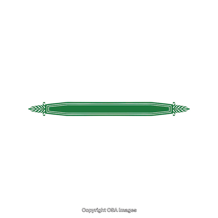 Green Decorative Ribbon Design with Leaf Flourishes on Simplistic Background