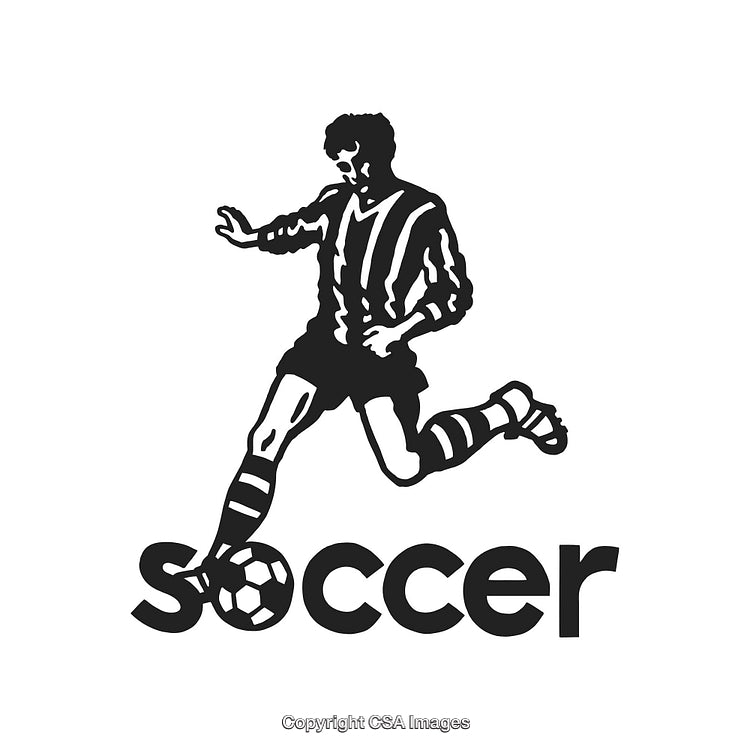 Dynamic Soccer Player Kicking Ball Illustration in Stylized Design