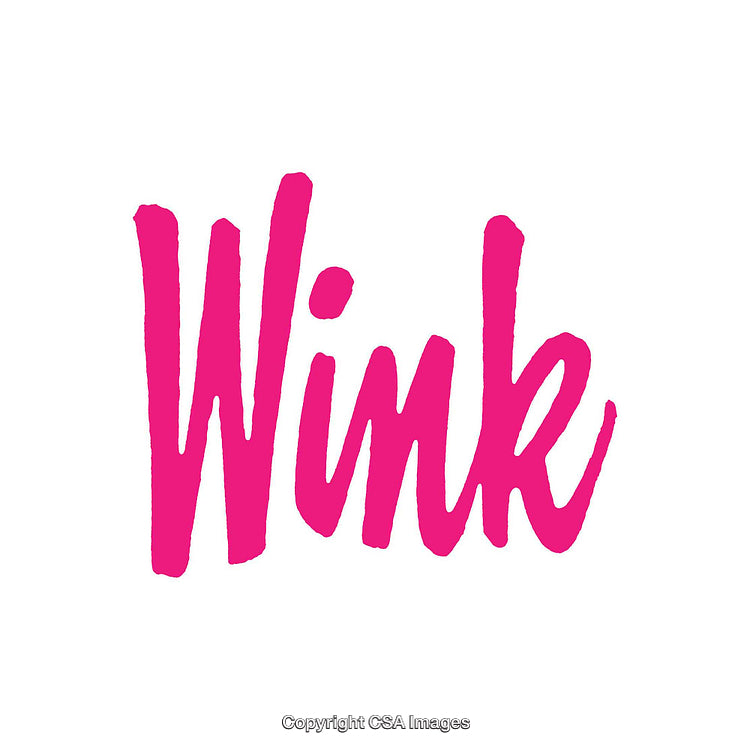 Pink Bold Calligraphy Word Illustration on White Background
