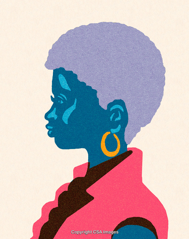 Vibrant Artistic Illustration of a Woman in Colorful Modern Design