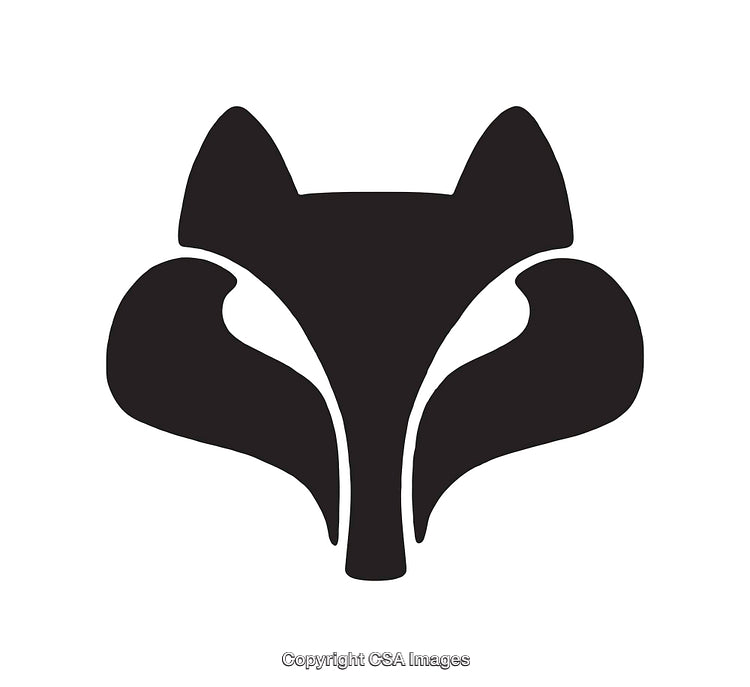 Minimalistic Black and White Wolf Illustration in Line Art Style
