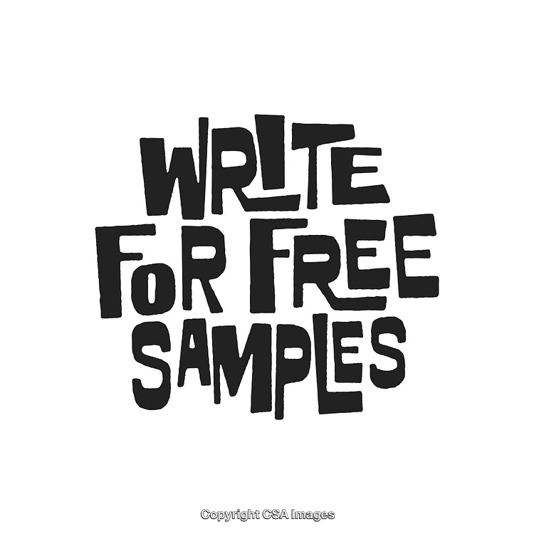 Handwritten Typography Showcasing 'Write For Free Samples' on White Background