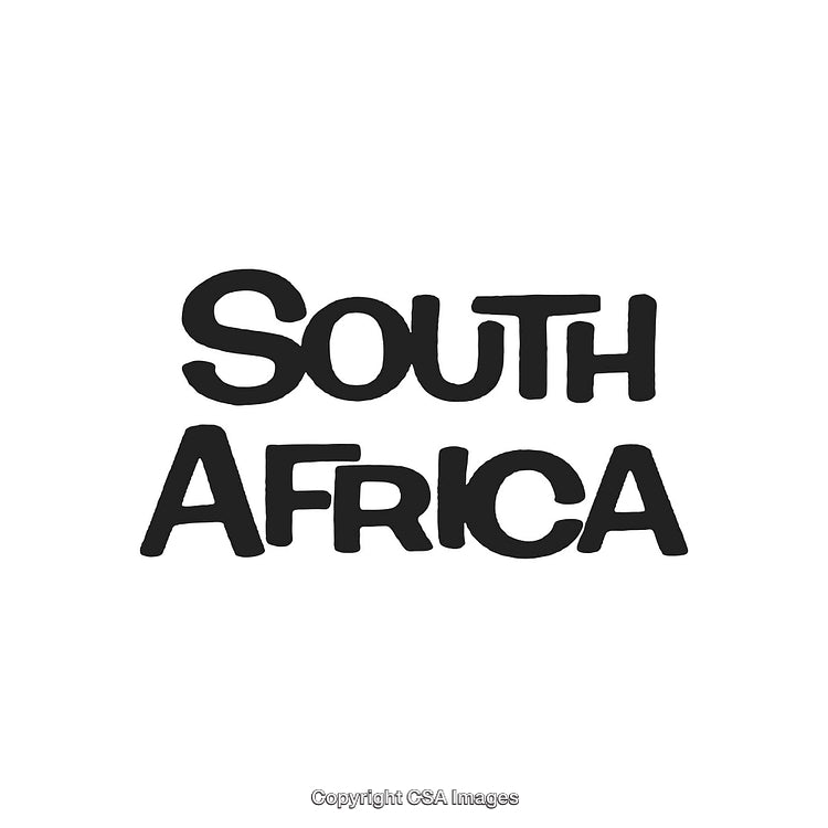 Stylized Typography Display of the Words South Africa in Bold Lettering