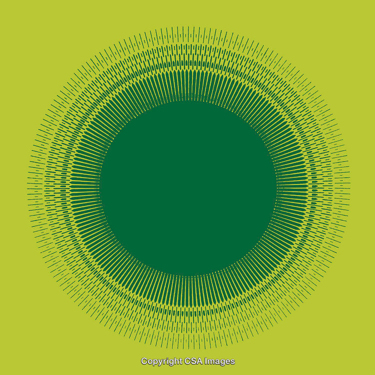 Abstract Concentric Lines Art in Green Tones for Modern Decor
