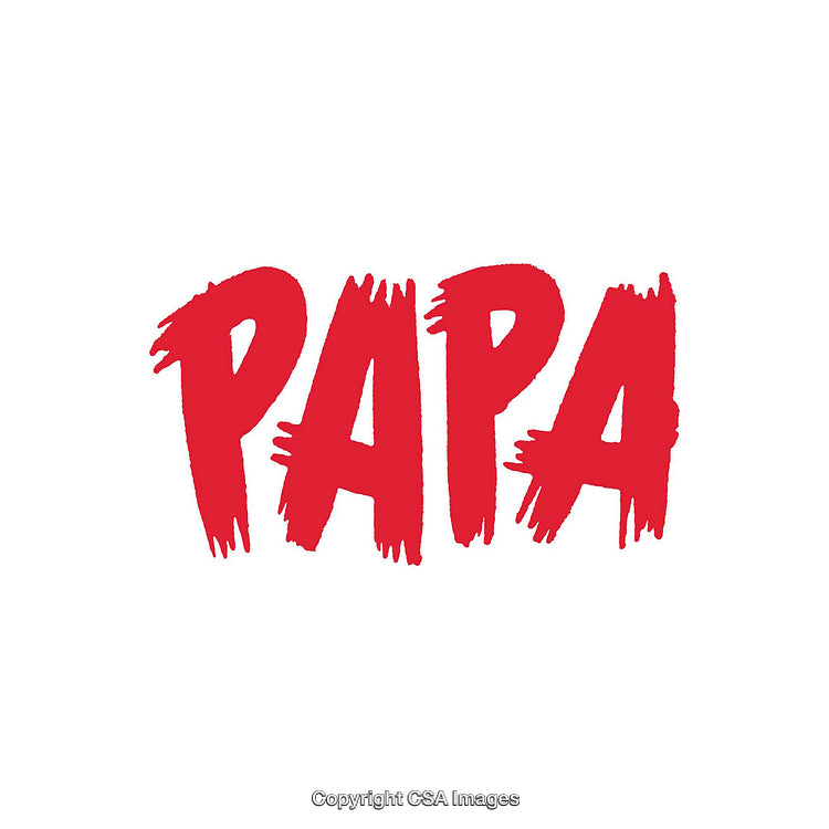Bold Red 'Papa' Text on Clean White Background