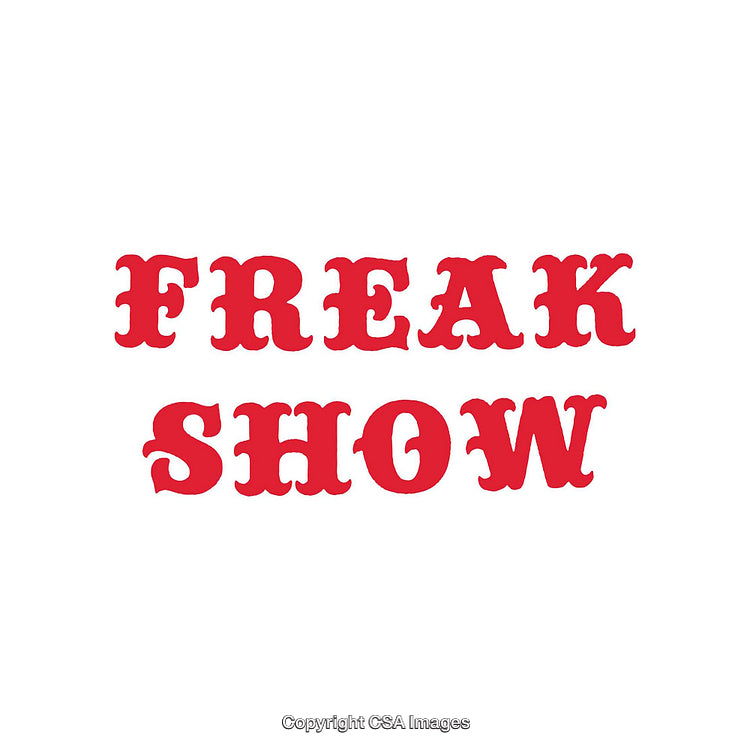Red Freak Show Text on Plain White Background