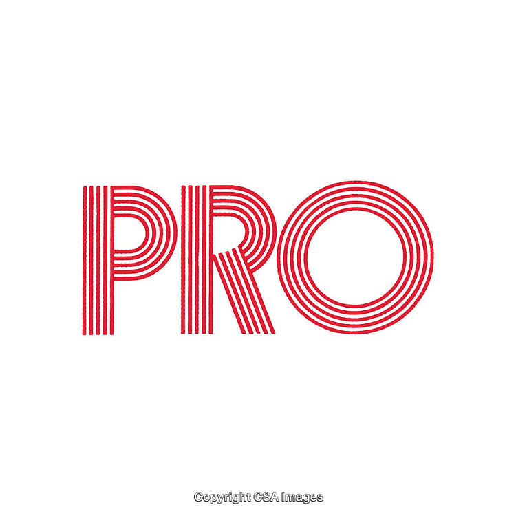 Red Retro Typography Design Featuring Bold PRO Lettering