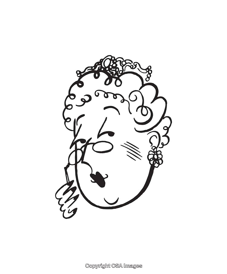 Quirky Line Art of a Stylish Woman Wearing Glasses
