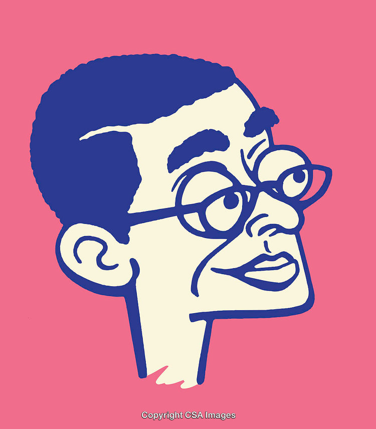 Colorful Illustration of a Smiling Face With Glasses on a Vibrant Background