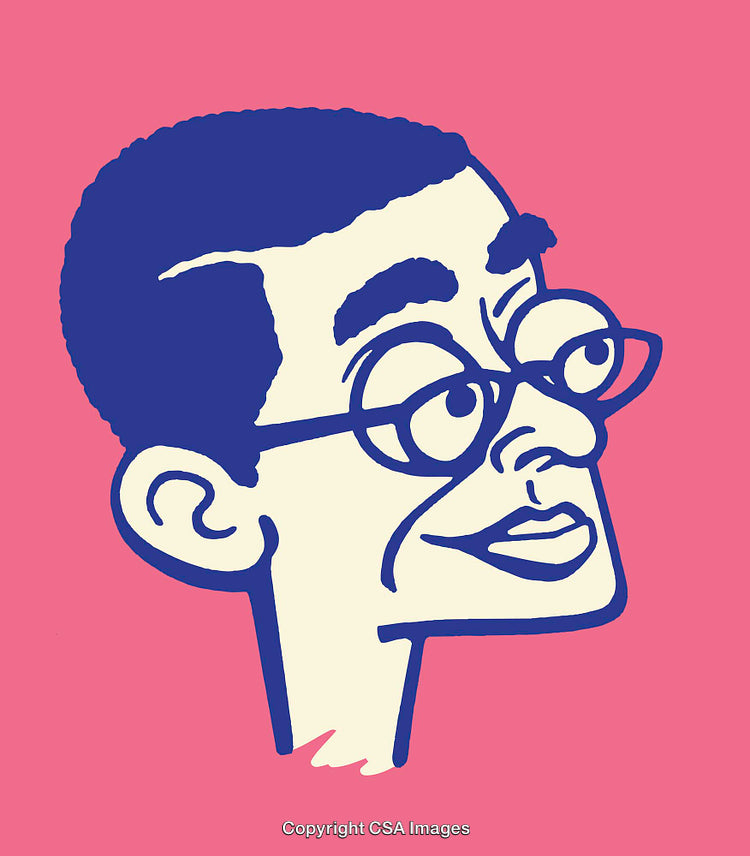 Colorful Illustration of a Smiling Face With Glasses on a Vibrant Background