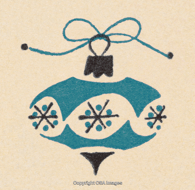 Vintage Christmas Ornament Design with Snowflake Pattern and Retro Charm