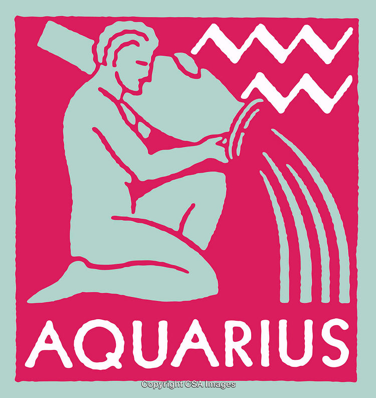 Aquarius Zodiac Symbol Featuring Water Bearer and Astrological Sign Representation