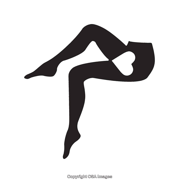Minimalist Black and White Art of Stylized Legs Silhouette