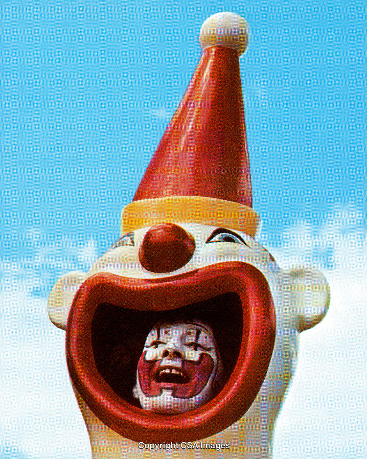 Colorful Clown Sculpture With Surreal and Whimsical Art Form Elements