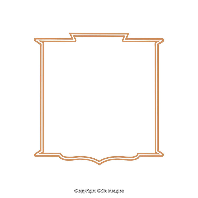 Decorative Ornate Frame Outline in Minimalist Style on White Background