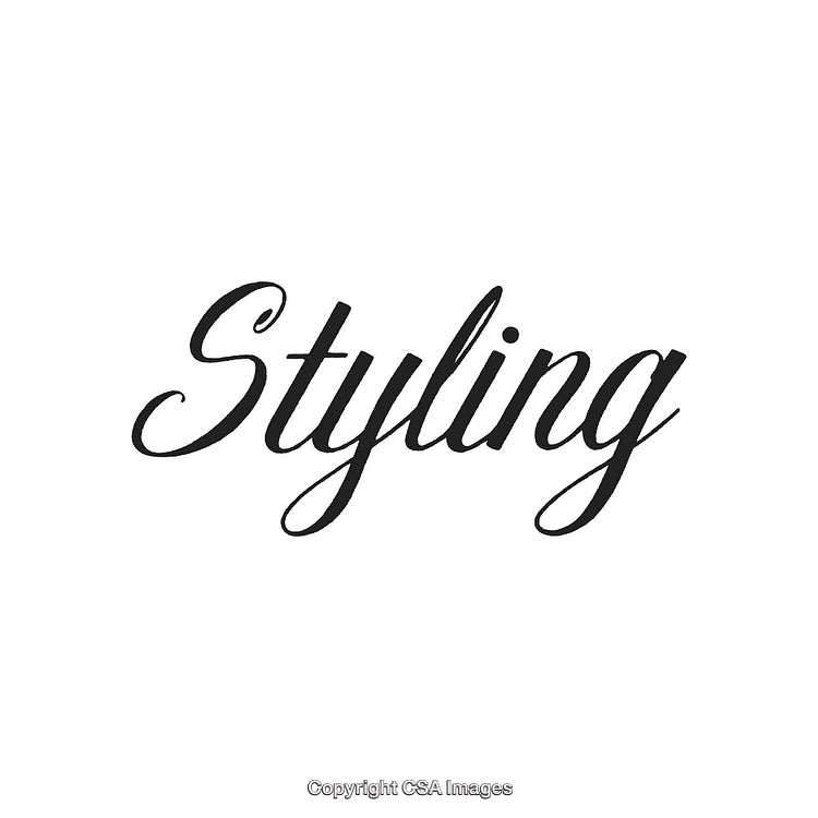 Elegant Handwritten Styling Script Design on White Background