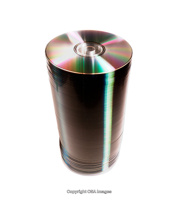 Stack of Blank Data Storage Discs Isolated on a White Background