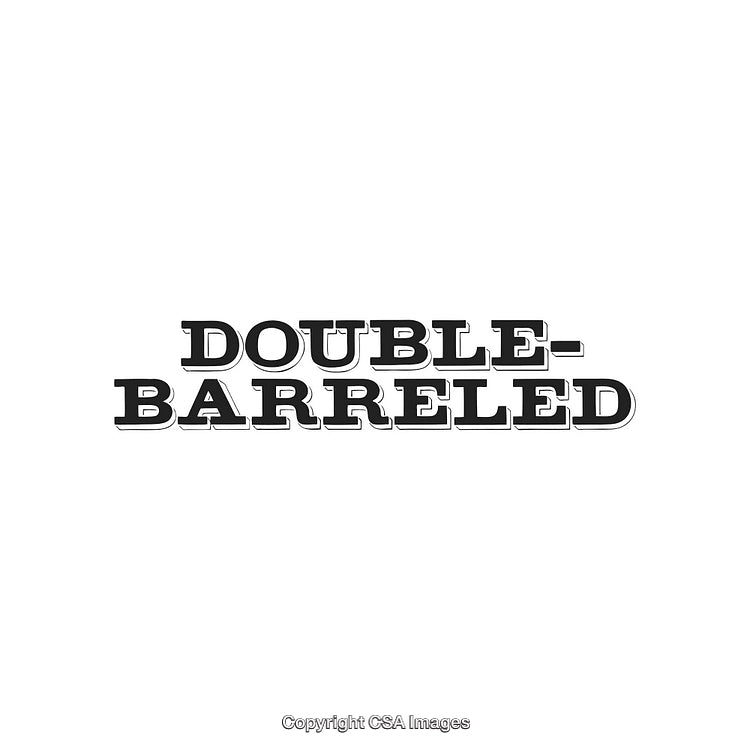 Bold Double-Barreled Text Styled in Monochromatic Western Design