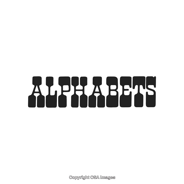 Alphabet Typography with Stylish Black Letters on White Background