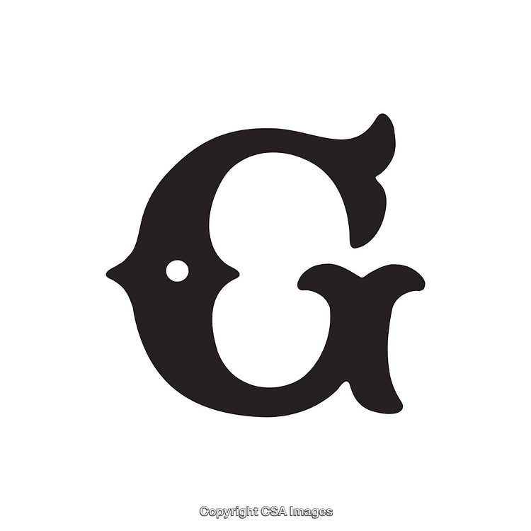 Creative Representation of the Letter G as a Fish-Inspired Typography Design