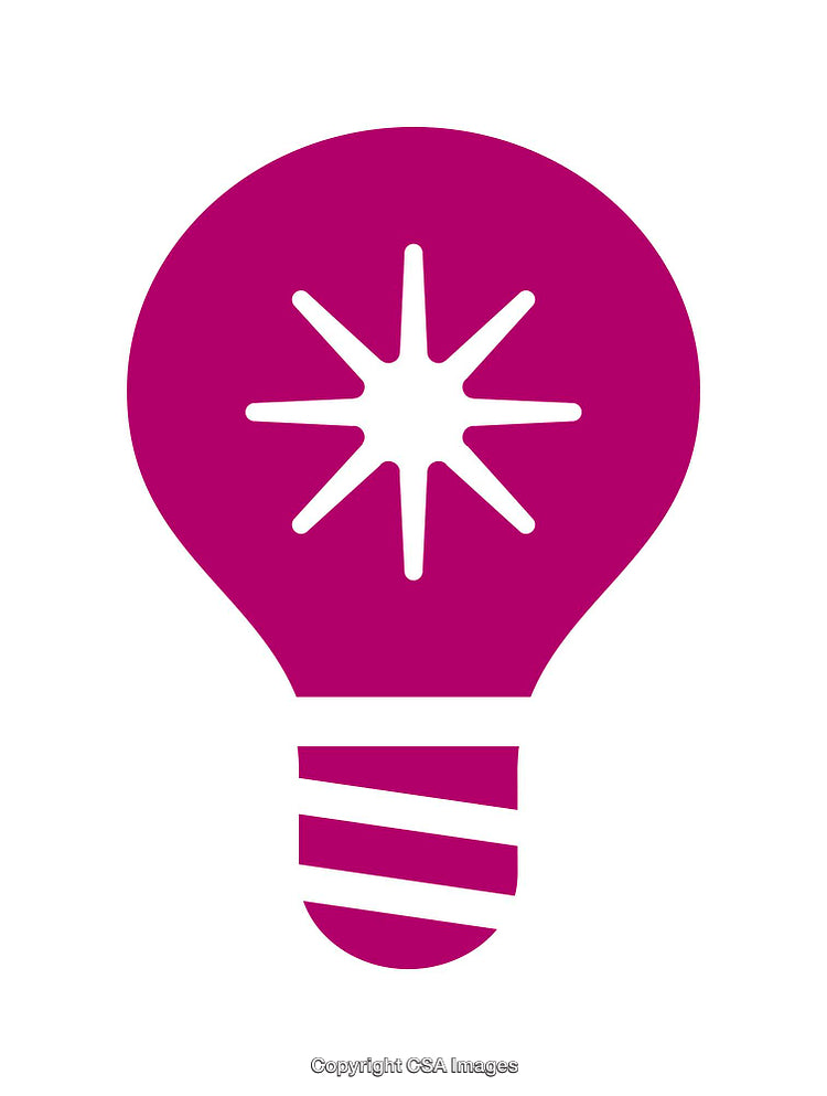 Purple Lightbulb Icon with a Modern Starburst Design Inside