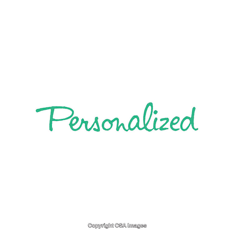 Green Script Word Meaning 'Personalized' on White Background