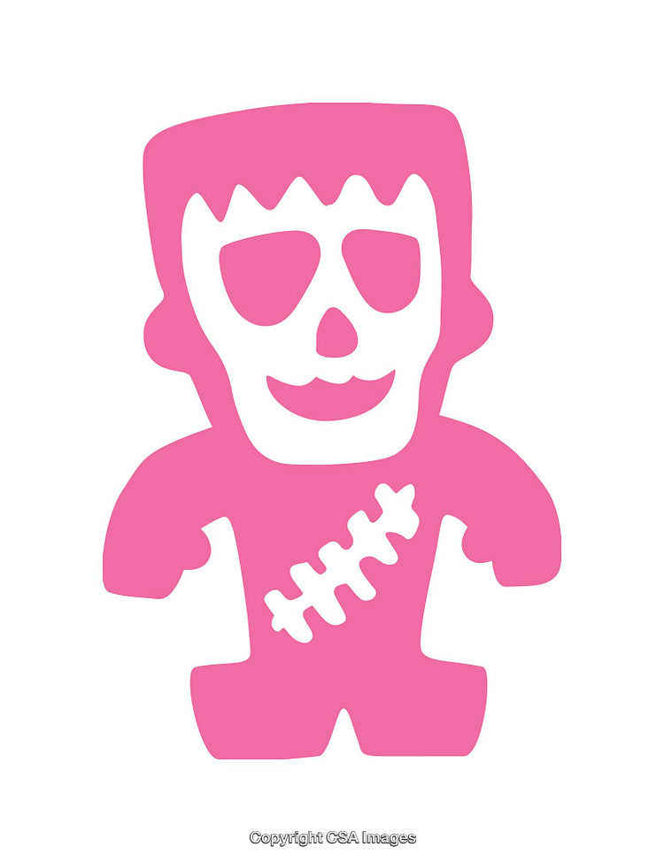 Pink Cartoon Monster Icon with Whimsical Design and Bold Features