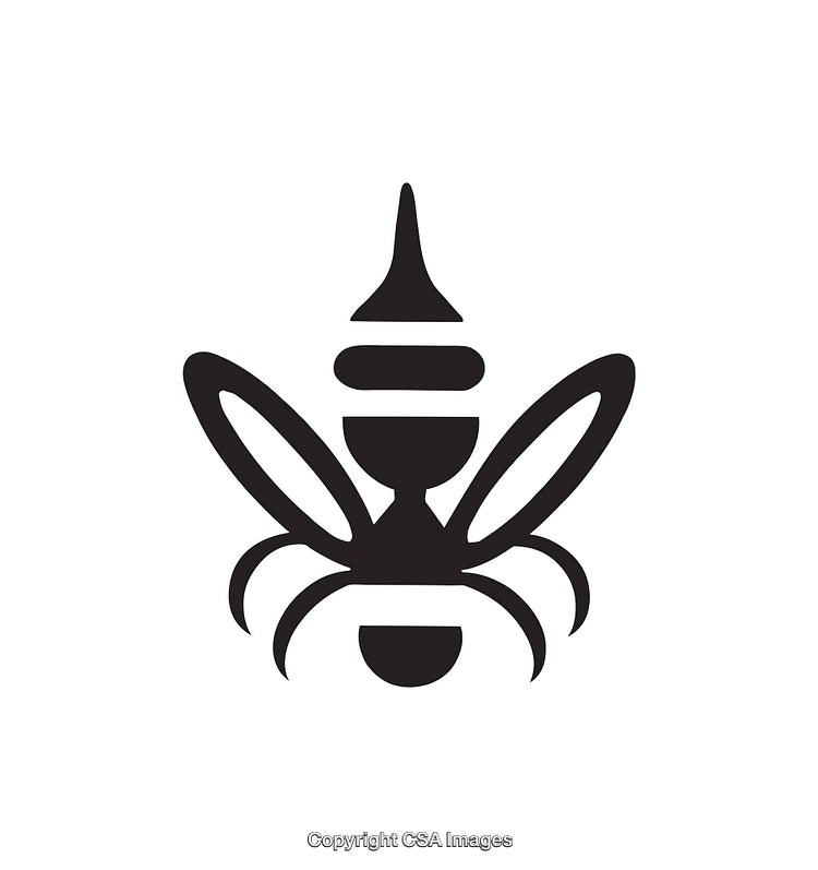 Minimalist Black and White Line Art Bee Abstract Design