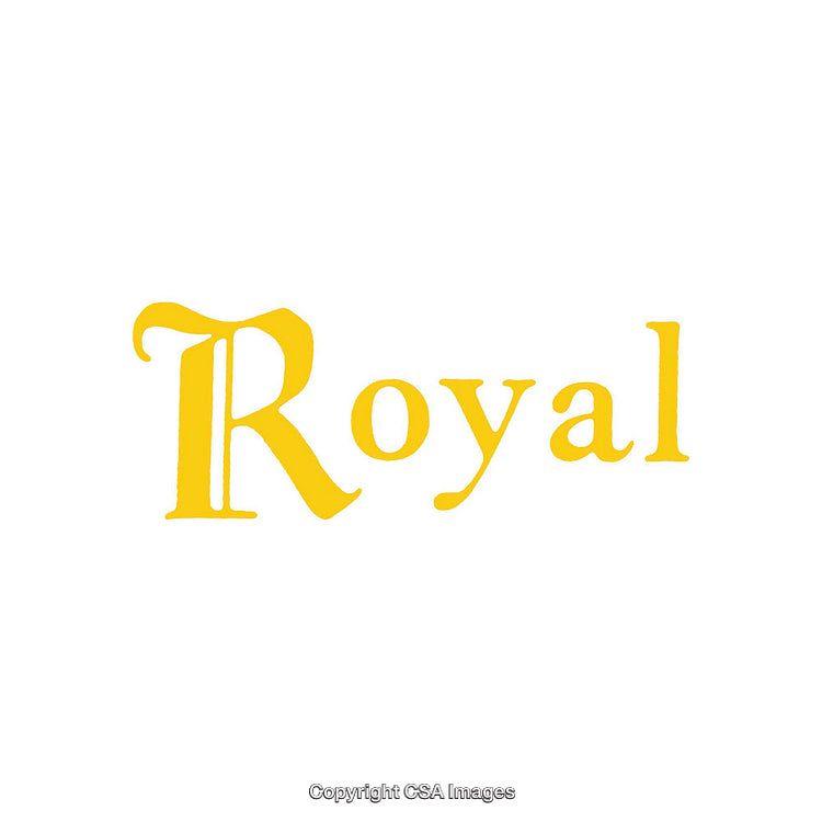 Golden Royal Text with Decorative Typography on White Background