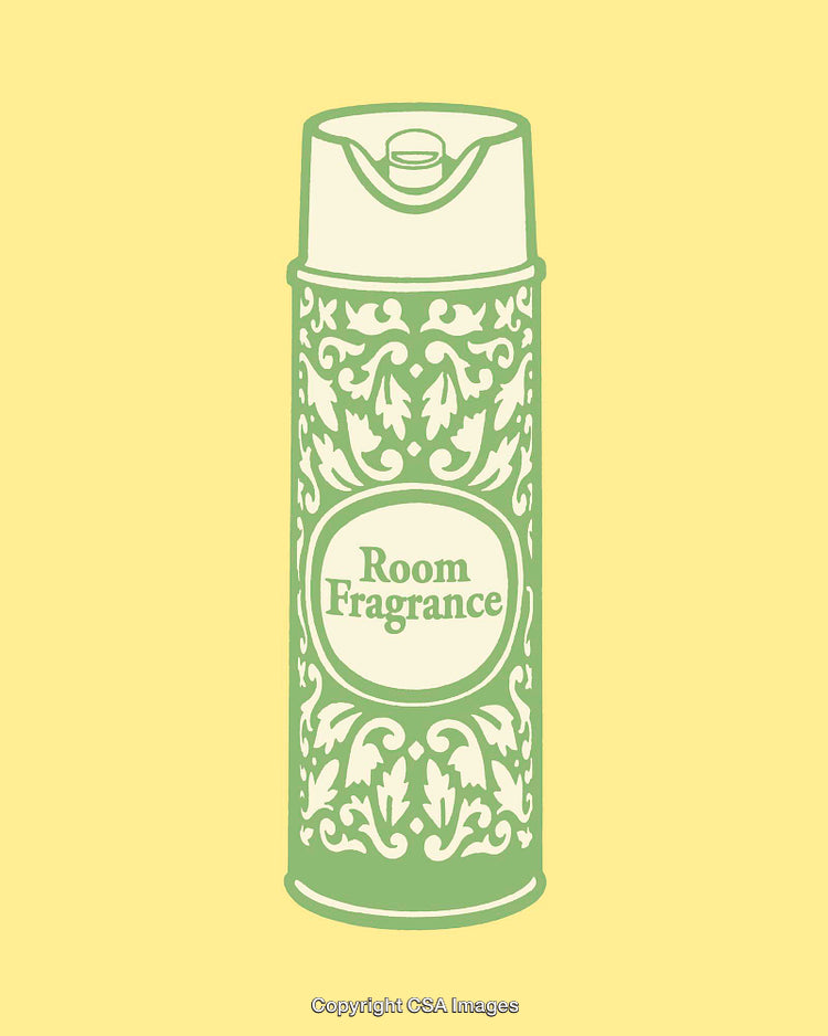 Elegant Line Art Illustration of a Room Fragrance Spray Can