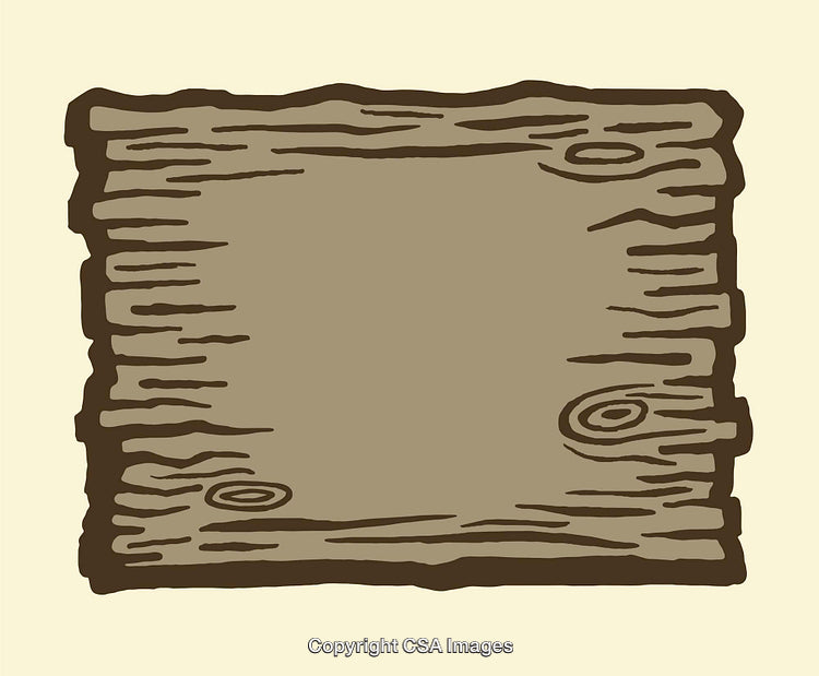 Rustic Wood Sign Illustration with Rough Texture and Knots