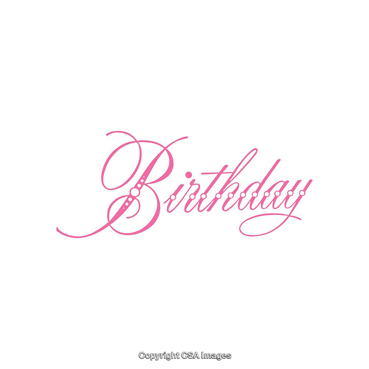 Elegant Pink Script Birthday Typography Design on White Background