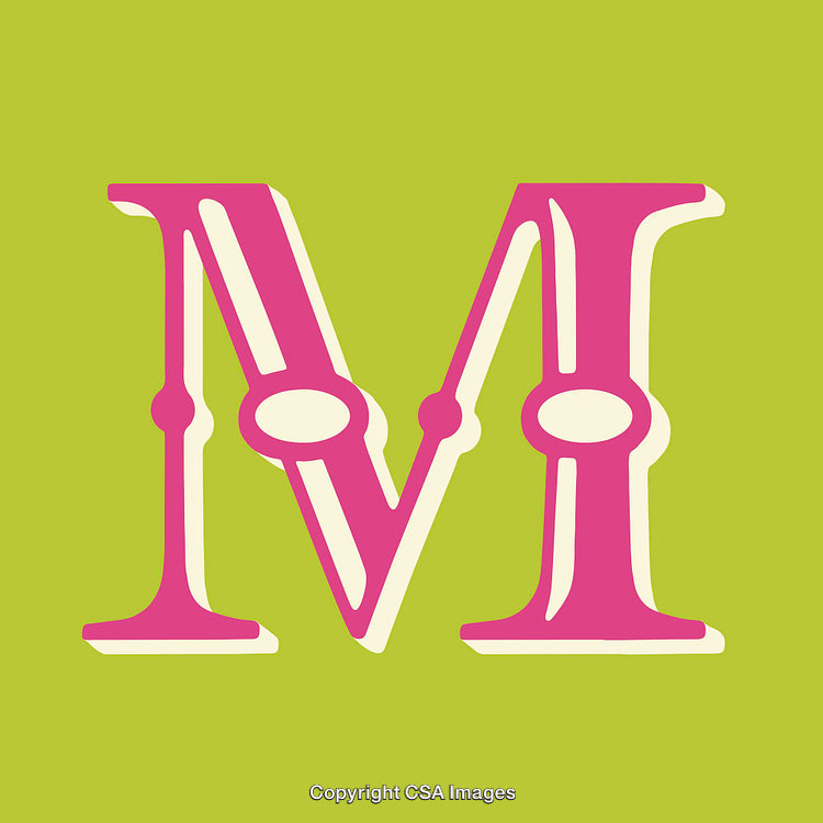 Bold Stylized Letter M with Vibrant Colors and Modern Design