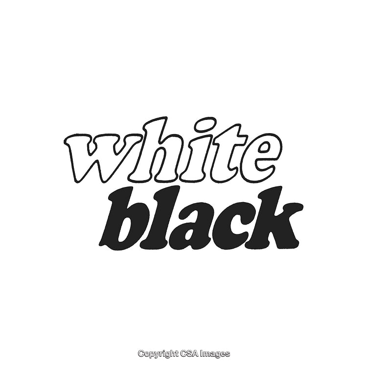 Black and White Typography Design with Stylized Text in Minimalistic Style