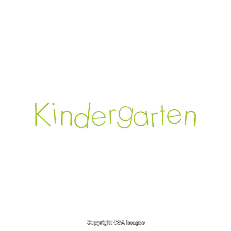 Simple Green Kindergarten Typography on White Background for Education Theme