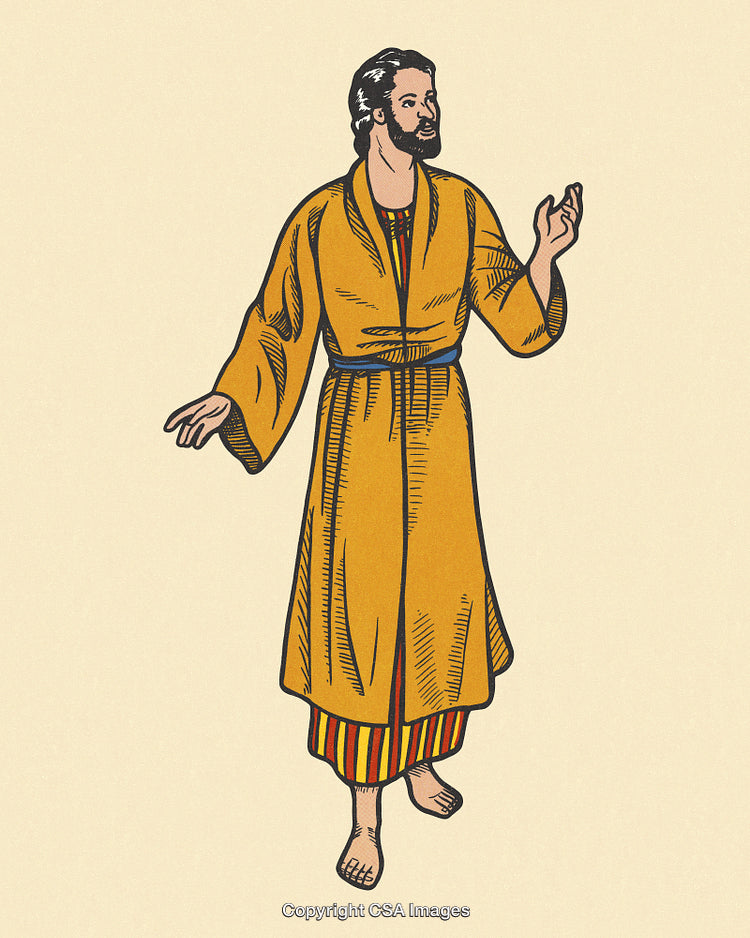 Illustrated Figure in Traditional Robes Depicting Spiritual or Historical Persona