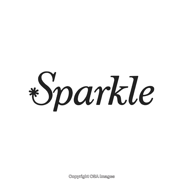 Stylish Typography Design Featuring the Word Sparkle with Unique Elements
