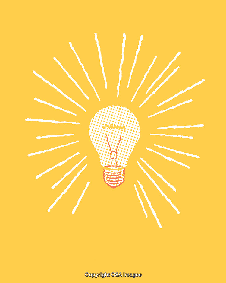 Minimalist Light Bulb Illustration Representing Creativity and Innovation