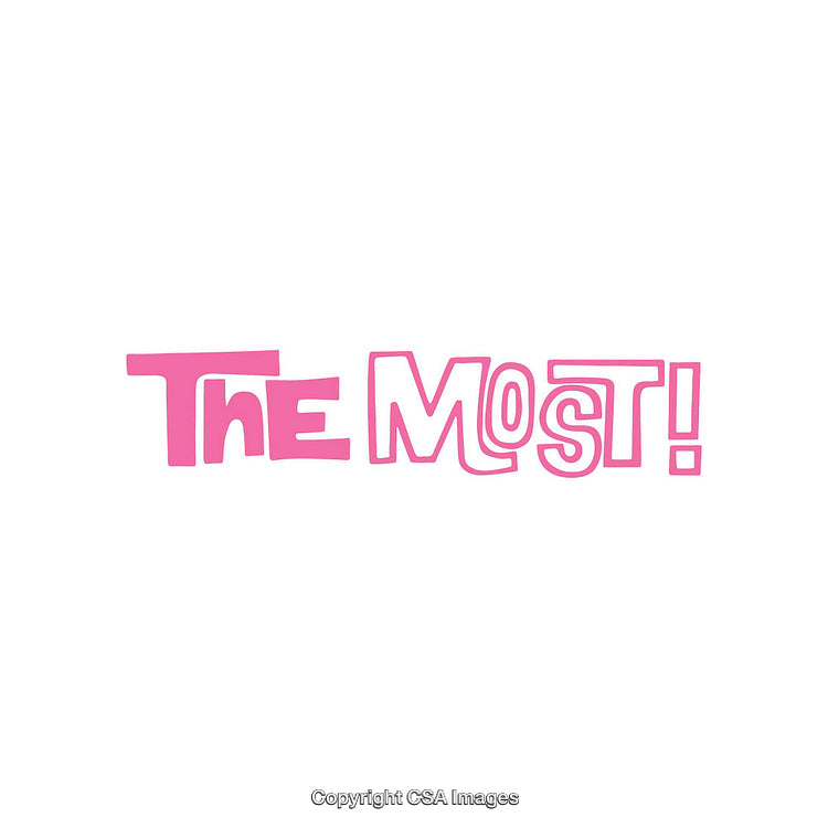 Bold Pink The Most Typography in Playful Style on White Background