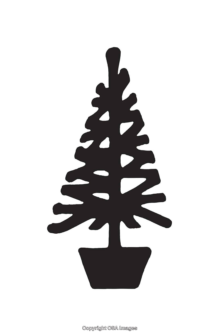 Minimalist Black Tree Silhouette Line Art Illustration