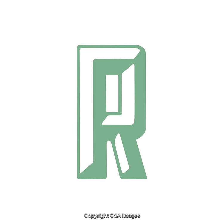 Creative Green Letter R Design with Bold and Modern Aesthetics