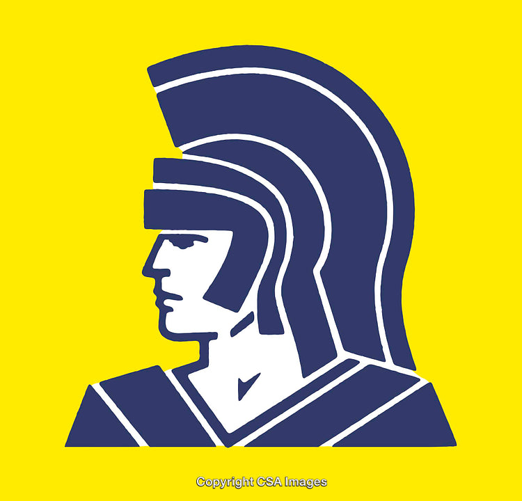 Bold Line Art Depicting a Roman Soldier in a Stylish Design