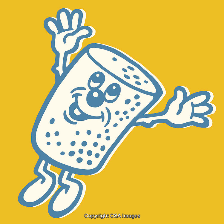 Cheerful Cartoon Character Waving Amidst Bright Yellow Illustration