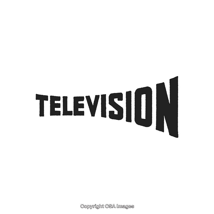 Abstract Television Typography With Retro Distorted Lettering