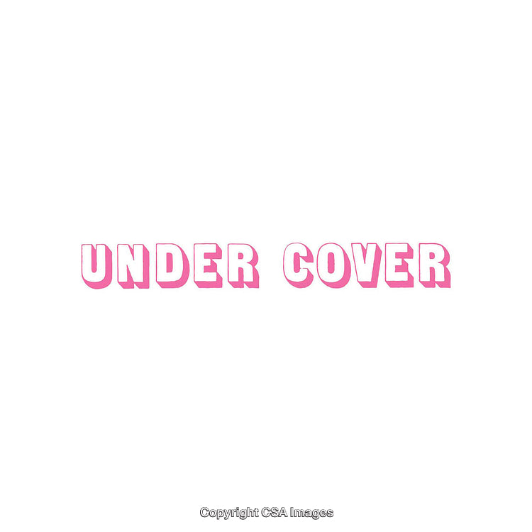 Bold Pink Typography on White Background Displaying 'Under Cover'