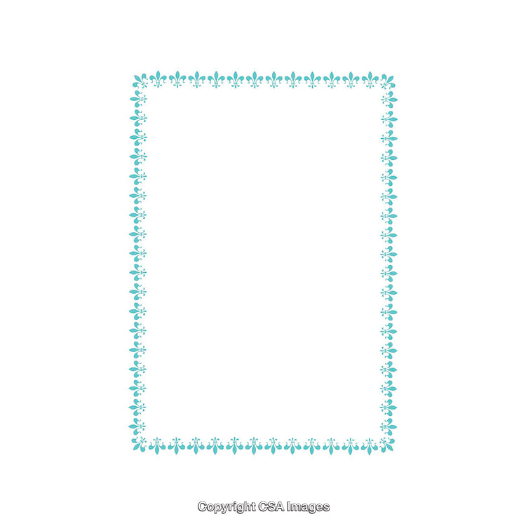 Elegant Decorative Border with Blue Floral Pattern on White Background
