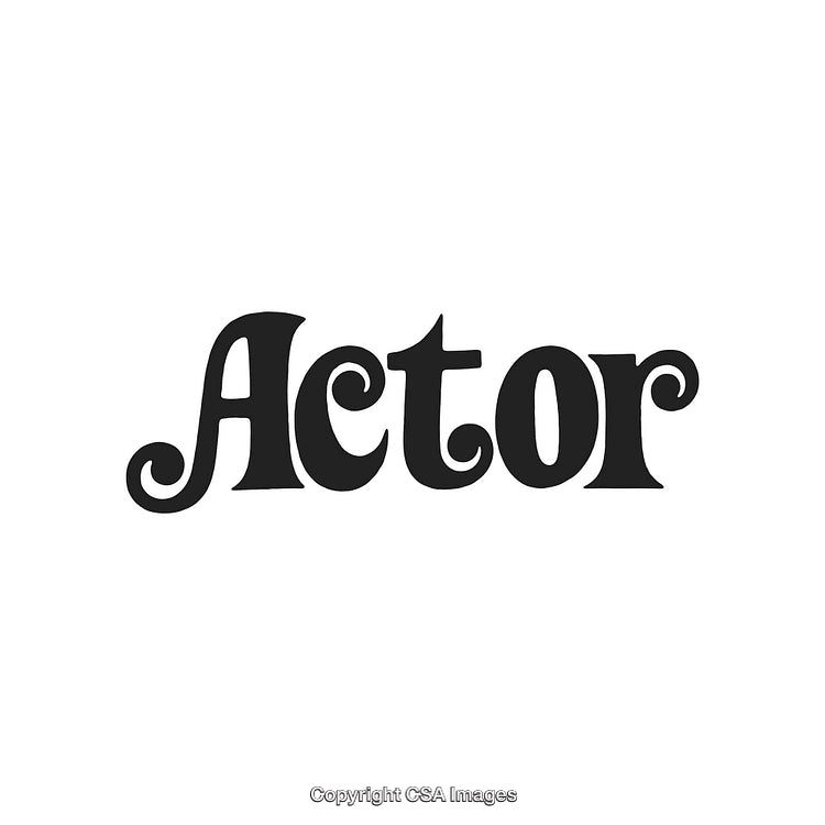 Stylized Black Text Design Featuring the Word Actor on a White Background