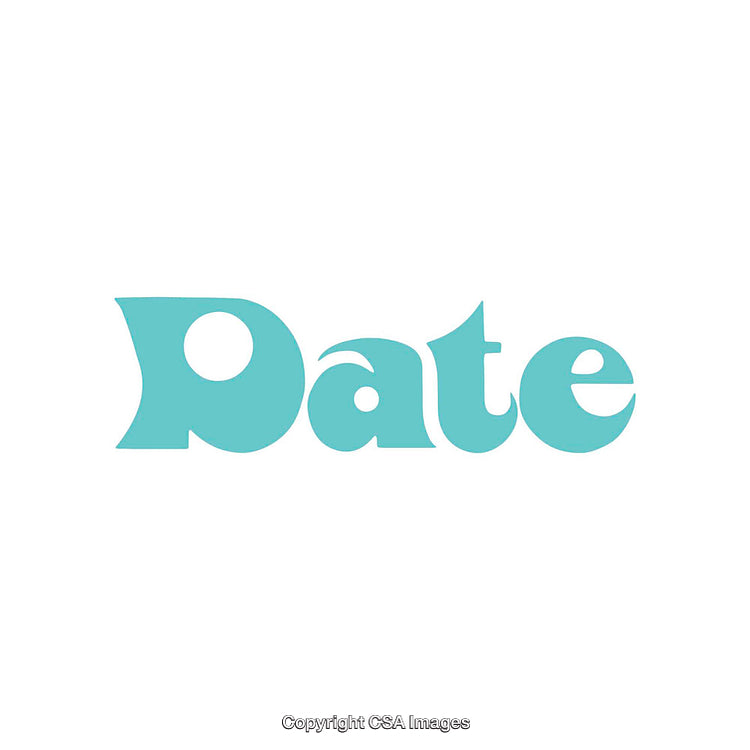 Stylized Text Illustration Featuring the Word Date in a Blue Font
