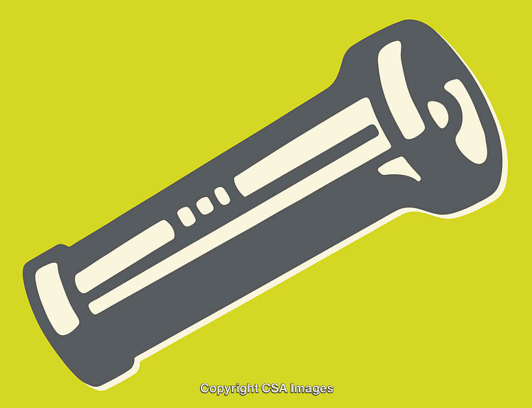 Color Line Art Illustration of a Flashlight on a Bright Background