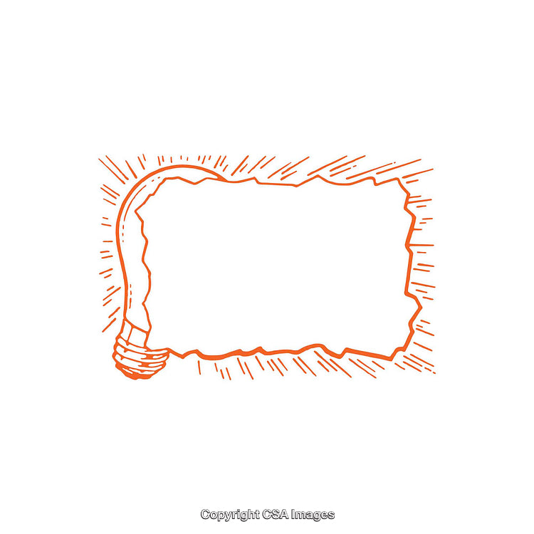 Hand-Drawn Rope Frame Illustration With Radiating Lines on White Background